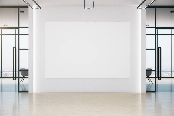istock Minimalistic meeting office with blank poster 1226291959