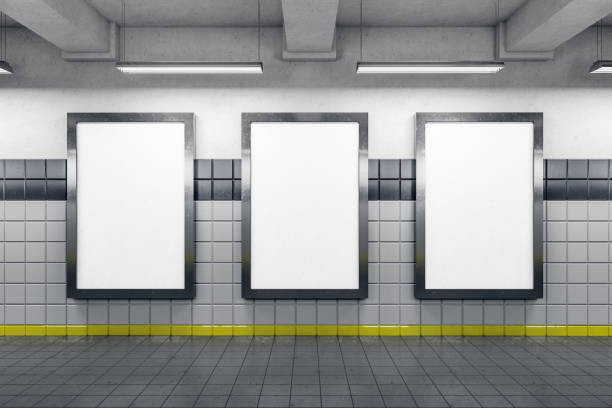 istock Subway station with three blank poster 1226292148