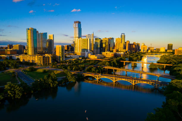 istock Sun Rays bouncing off Town Lake in Austin Texas at Sunset 1226293172