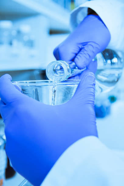 istock Scientist hand holding a Test tube, Laboratory research. 1226297955