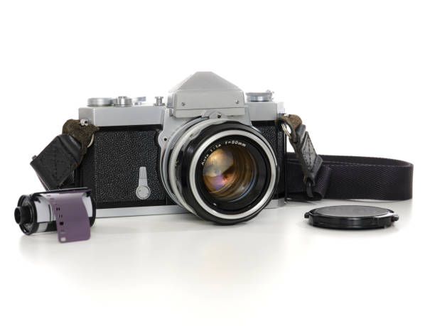 istock Antique 35mm Film Camera Isolated on White Background 1226299786
