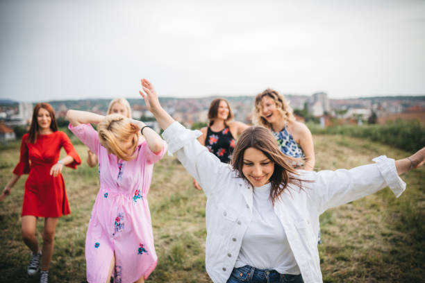 istock Happy friends enjoy nature 1226303306