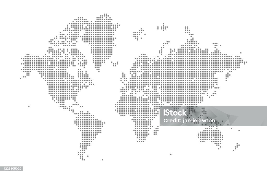 Carte du monde carré - clipart vectoriel de Planisphère libre de droits