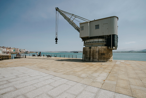 Grúa de Piedra Stone Crane on the bay of Santander in Spain, Cantabria, Santander