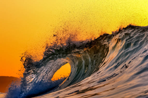 istock Looking through a breaking wave in the ocean at Sunrise in Japan 1226306871