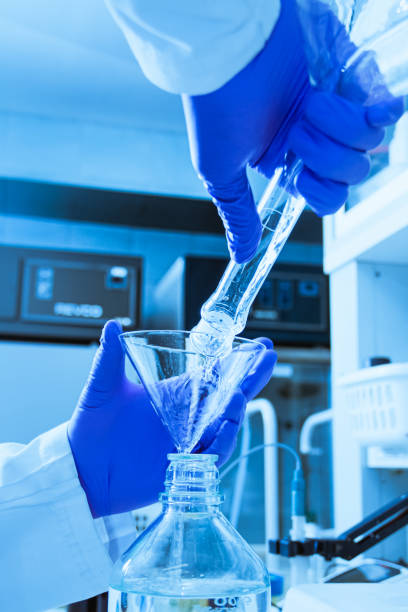 istock Scientist hand holding a Test tube, Laboratory research. 1226315267