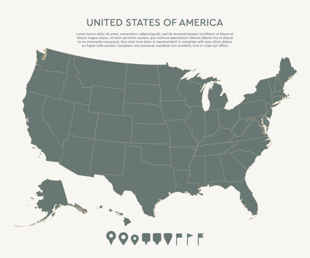 istock United states of America country, vector USA map 1226318165