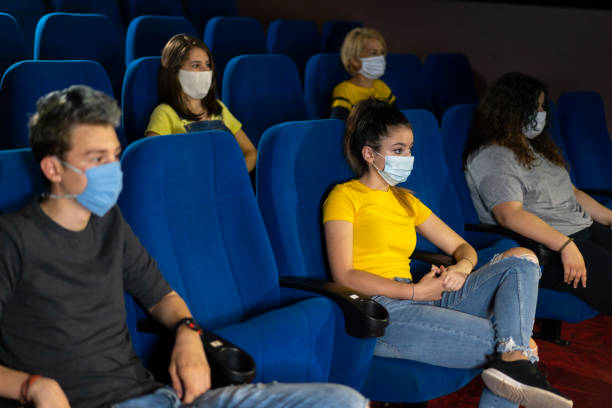 istock Cinema hall after coronavirus pandemic. Social distancing 1226318232
