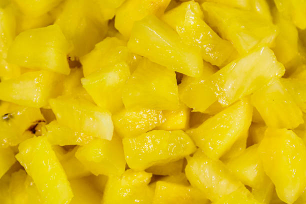 istock Pieces of chopped pineapple for the background 1226320051