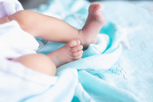 istock Cute asian baby newborn close up 1226321955