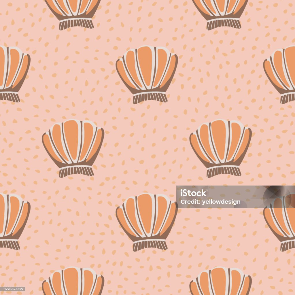 Dots Shell Pattern Seashells Seamless Patternon Dots Background Geometric Sea Ocean Shell ...