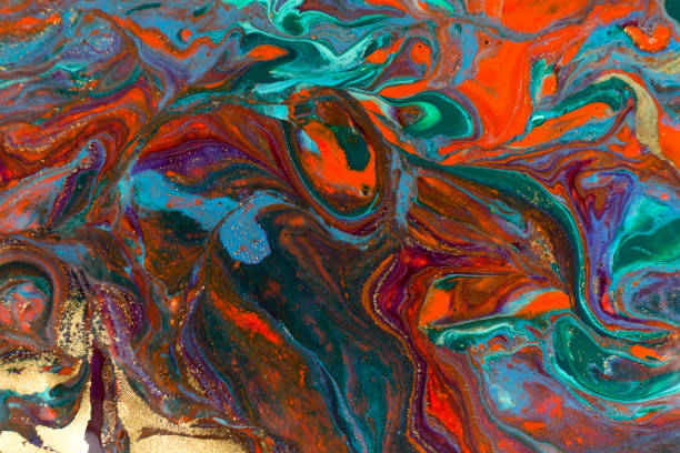istock Marble colorful background. Colorful abstract paint texture with golden glitter. 1226324294