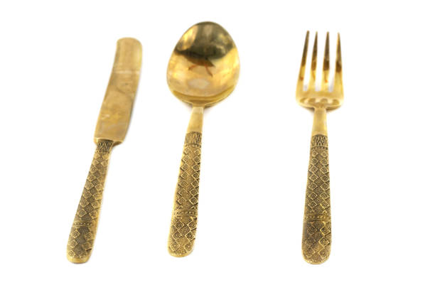 istock fork and spoon knife Made of brass 1226330656