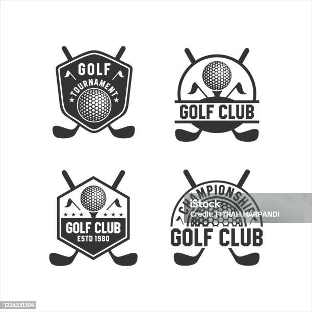 Golf Club Tournament Logos Collections - Arte vetorial de stock e mais imagens de Golfe - Golfe, Logótipo, Torneio de Golfe