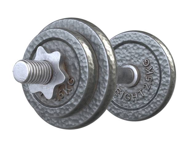 istock 3D render of vintage dumbbell isolated on white 1226331468