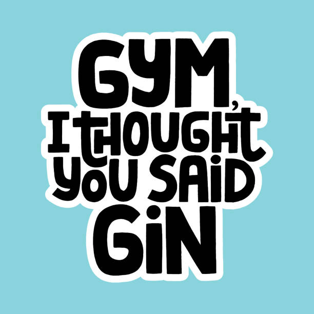 ilustraciones, imágenes clip art, dibujos animados e iconos de stock de gimnasio pensé que dijiste gin - brain gym