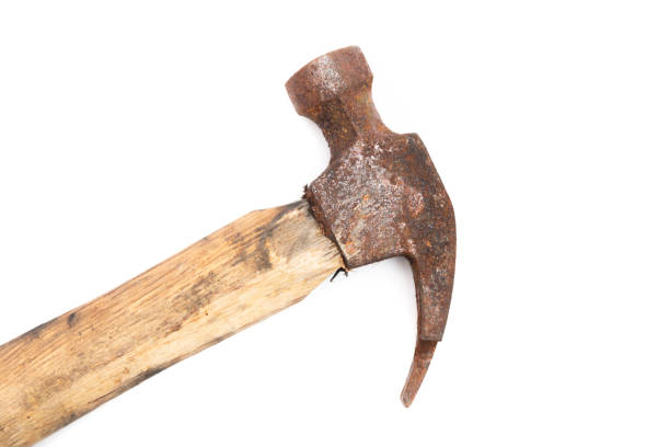 istock old rusty and dirty hammer isolated on white background. 1226334877