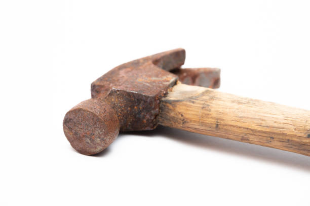 istock old rusty and dirty hammer isolated on white background. 1226334940