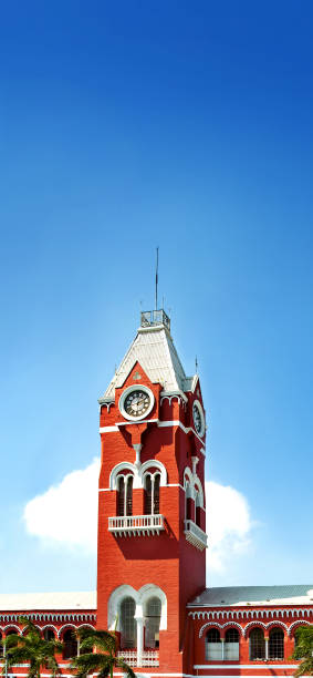 istock Puratchi Thalaivar Dr. MGR Central railway station,CHENNAI CENTRAL RAILWAY STATION, INDIA, TAMILNADU beautiful view day light blue say 1226340111