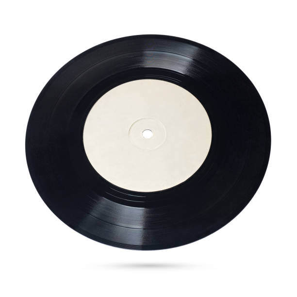istock 7-inch vinyl record isolated on white. 1226341303