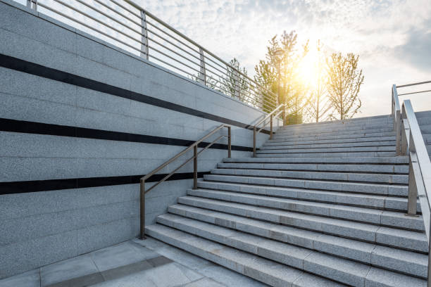 istock Skyline with walking steps on city square 1226342374