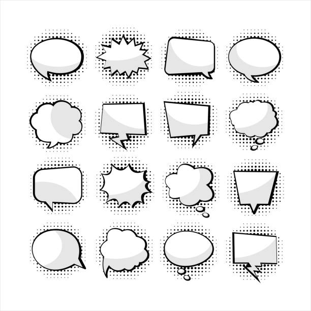 cartoon text baloon leere sammlung - comic book cartoon poof exploding stock-grafiken, -clipart, -cartoons und -symbole