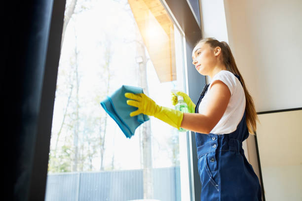 istock Side view on young cleaner in uniform cleaning 1226344839