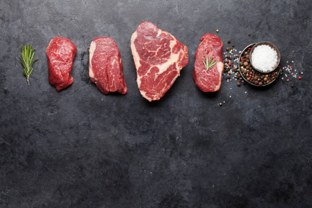 istock Variety of fresh raw beef steaks 1226345205