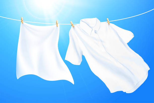 висячие белые одежды - towel hanging clothing vector stock illustrations