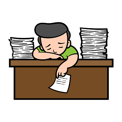 Cartoon Tired Working Man Illustration Stock Illustration - Download Image  Now - Adult, Boredom, Business - iStock