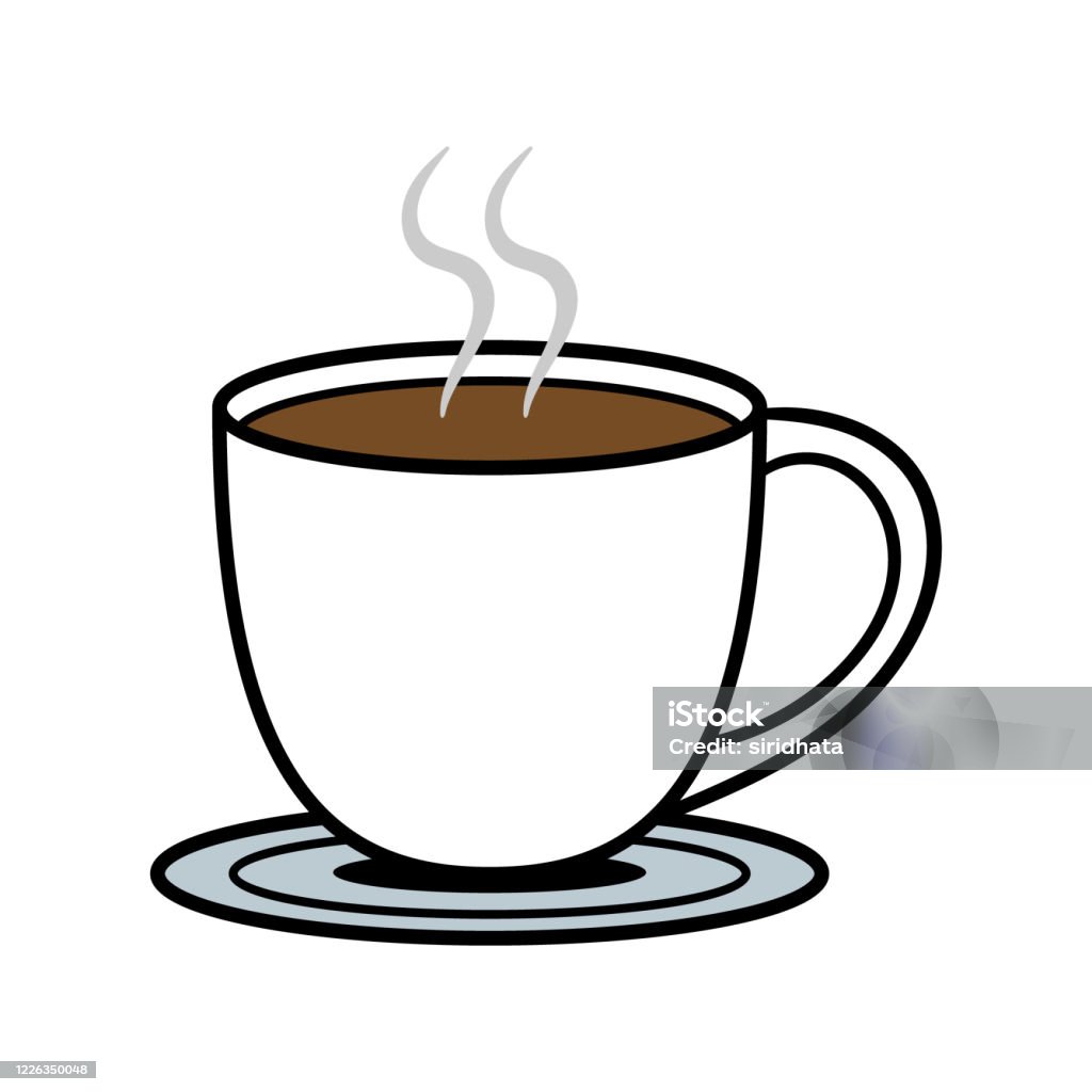 Cốc Hoạt Hình Cà Phê Nóng Hoặc Trà Minh Họa Hình minh họa Sẵn có ...