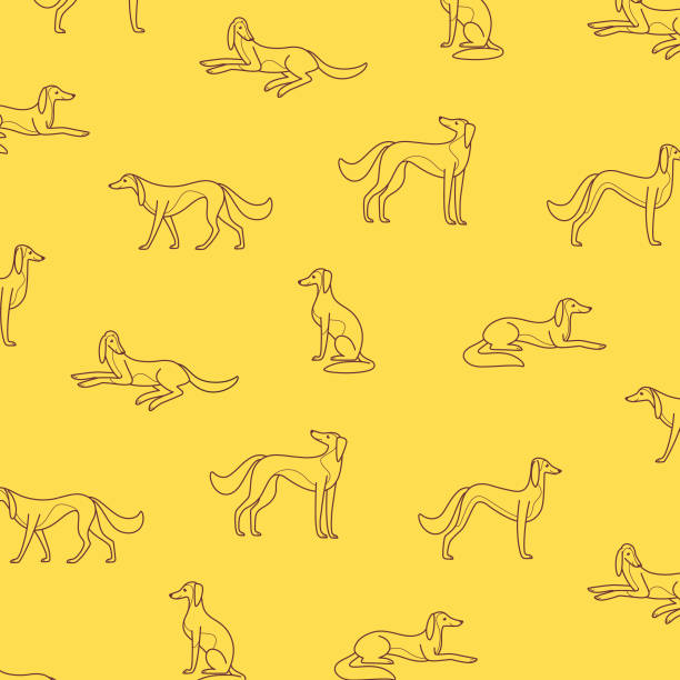 wzór zwierzęcy - sight hound stock illustrations
