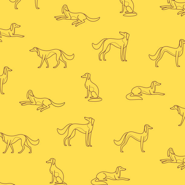 ilustrações de stock, clip art, desenhos animados e ícones de animal pattern - sight hound