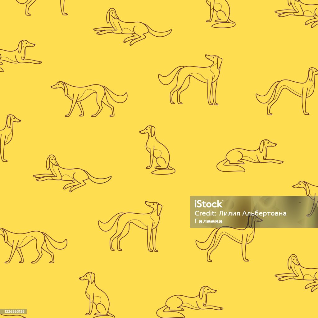 Fun Greyhound Pattern Animal Pattern Stock Illustration - Download Image Now - Greyhound ...