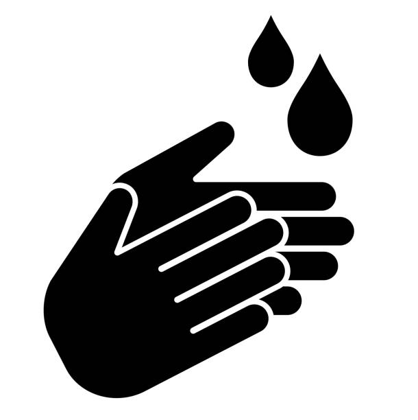 ilustrações de stock, clip art, desenhos animados e ícones de hand wash icon for infection prevention - washing hands