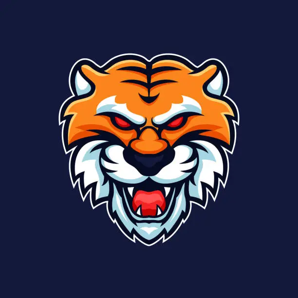 Vector illustration of Beast Tiger head mascot vector. Modern Illustration esport gaming team template design