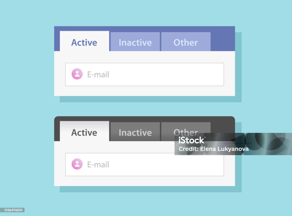 Responsive Tab Interface Tabs Ui Design Or Tabbed Menu Website Set Vector Flat Style Illustrated ...