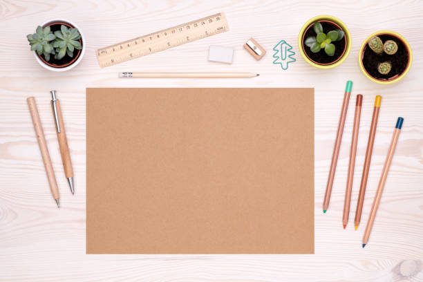 istock Desk top with eco friendly office supplies 1226378957