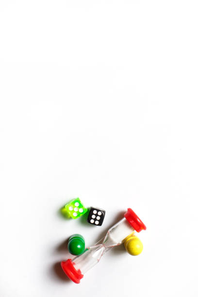 istock Game cubes, chips, hourglass on a white background. T 1226382643