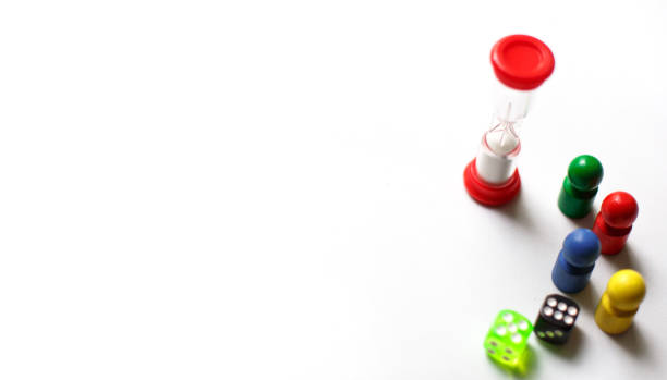 istock Game cubes, chips, hourglass on a white background. T 1226382645