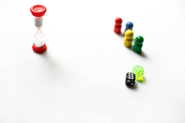 istock Game cubes, chips, hourglass on a white background. T 1226382647