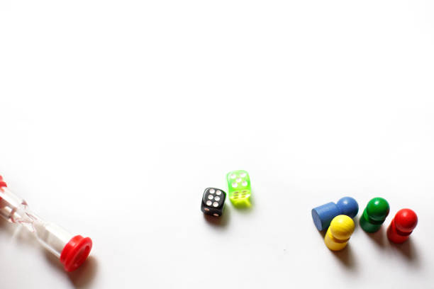 istock Game cubes, chips, hourglass on a white background. T 1226382659