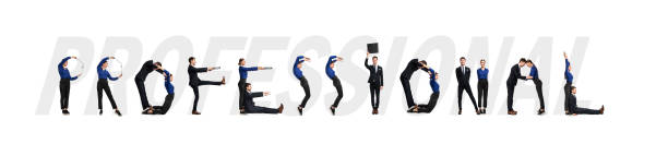 istock Group of people forming professional word at studio 1226383099