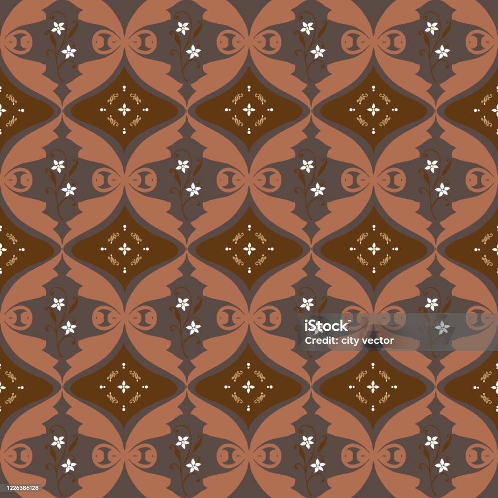 Art Work Tradisional Parang Batik With Unique Motif And Seamless Soft Brown  Color Stock Illustration - Download Image Now - iStock