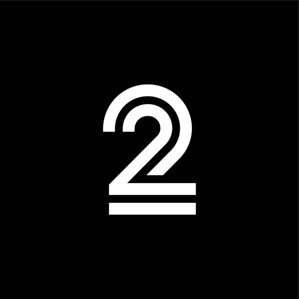 vector double line alternatives logo nummer 2 - ziffer 2 stock-grafiken, -clipart, -cartoons und -symbole