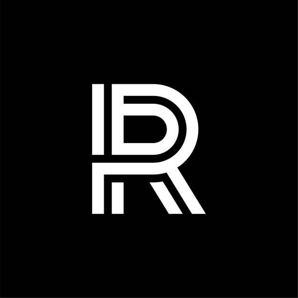 ilustrações de stock, clip art, desenhos animados e ícones de vector double line alternative logo letter r - symbol sign vector letter r