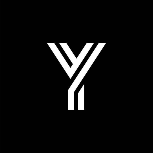wektor double line alternatywne logo litera y - letter y stock illustrations