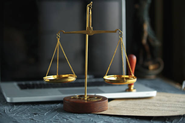 istock Metal wax notary public stamper on old document. Law 1226388660