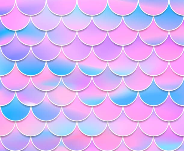 istock Mermaid scale. Pink and blue background. Vector stock illustration for poster or banner 1226391388