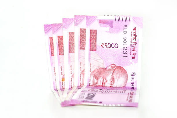 istock Indian paper currency notes or money on isolate white background. new Indian rupees 1226392963